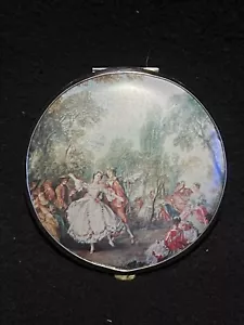 Vintage Compact Mirror with Gold Accents - Picture 1 of 3