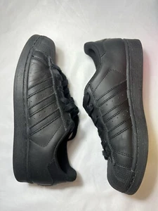 Adidas Superstar Black Trainer Leather Shoe Sneaker Scarpe Grigio 38 US 6 UK 5.5 - Foto 1 di 7