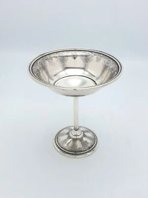 Comport de plata esterlina con patrón persa, centro de mesa antiguo, c. 1900 Foto 1 de 4