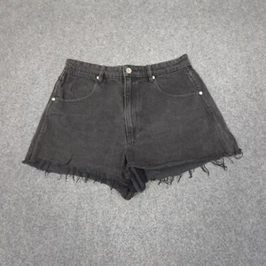 Wrangler Shorts Womens 12 Black high bells Denim Cut Off zip Fly Beach Size 12 - Picture 1 of 9