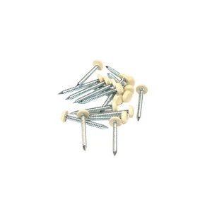 Static Caravan Polytop Pin Beige 25mm uPVC - 100 Pack Fascia Pins Nails Fixings - Picture 1 of 6
