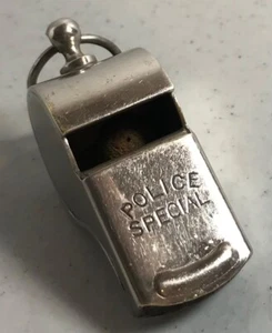 Vintage POLICE SPECIAL Heavy Plated Chrome Over Brass Metal Whistle Made in USA - Picture 1 of 8