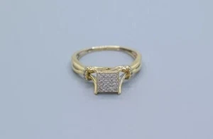 Lovely Women's Wedding Split Shank Ring Simulated Diamond 14K Yellow Gold Plated - Picture 1 of 4