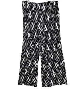 Zac & Rachel Palozzo Damenhose Größe 1X schwarz weiß weites Bein Strickhose bequem - Bild 1 von 9