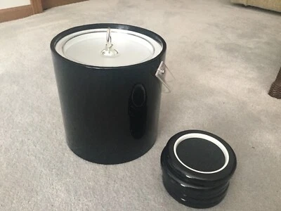 Cubo de hielo negro, con mango de acrílico transparente y 6 posavasos para bebidas Foto 1 de 4