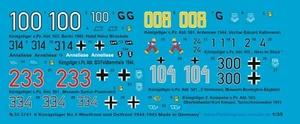 Peddinghaus-Decals 1/35 3741 6 Königstiger West und Ostfront 1944-1945