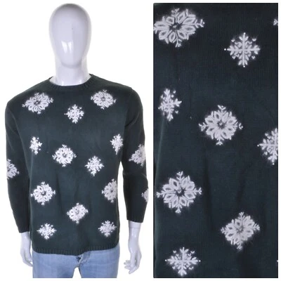 Vintage Christmas 3D Snowflake Jumper M Cute Kitsch Ugly Tacky Novelty Sweater - Image 1 of 4