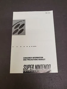 1992 SNES SNS-USA CONSUMER INFORMATION AND PRECAUTIONS BOOKLET Insert d OEM - Picture 1 of 16