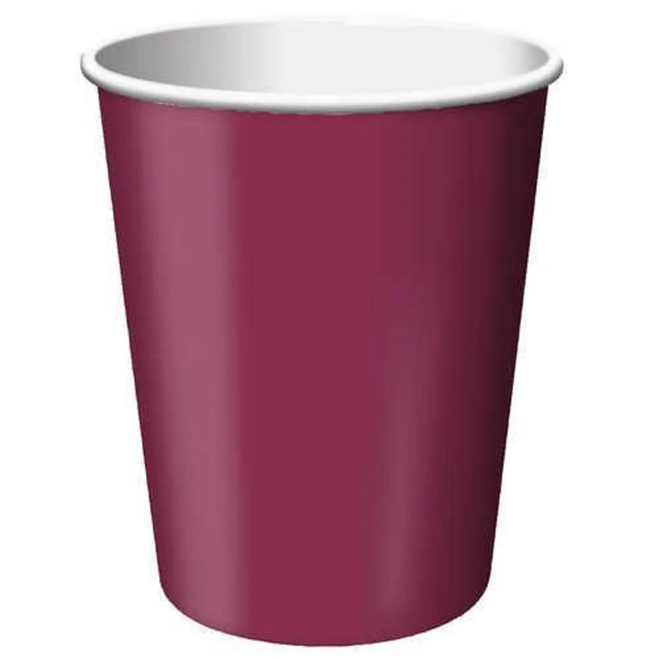 24CT 9OZ Burgundy Paper Cups by Creative Converting hot / cold - Image 1 of 1