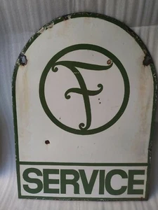 VINTAGE PORCELAIN ENAMEL SIGN FORCE AUTOMOBILE SERVICE TRUCK TEMPO SERVICE 1940 - Picture 1 of 11