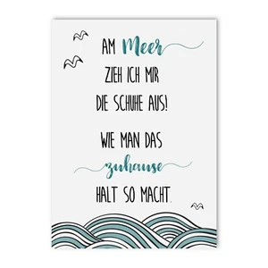 Sprüchekarte MEER Schuhe aus Postkarte Meer Grußkarte Meer - Picture 1 of 4