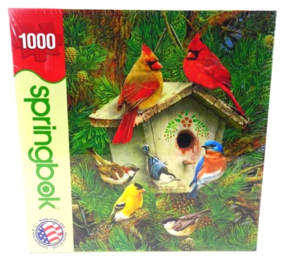 Springbok 1,000 Pc Jigsaw Puzzle Feathered Retreat House W/ Birds FACTORY SEALED - Image 1 of 4