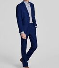 $397 Kenneth Cole Men&#39;s Blue Techni-Cole Slim-Fit 2-Piece Jacket Pants Suit 42L