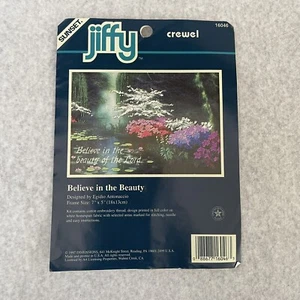 Kit Jiffy Crewel Believe in the Beauty of the Lord 1997 de colección 7"x5" Stitchery - Imagen 1 de 3