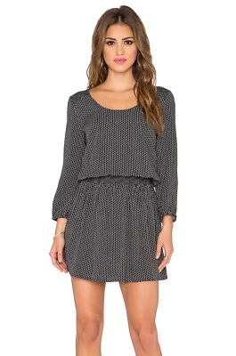 Vestido suave Joie Zandi estampado caviar talla Cuello redondo mediano negro calado Foto 1 de 4