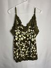 Lane Bryant 26 28 Lace Cami Hunter Green Patterned Tank, Camisole, Top, Shirt A1