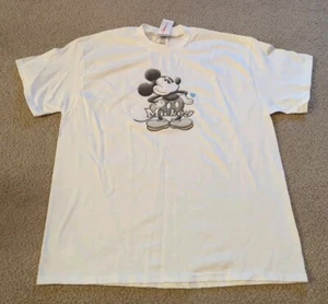 Camiseta De Colección Disney Mickey Mouse Blanca Apliques Elevados Adulto Talla XL NUEVA CON ETIQUETAS AÑOS 90 EE. UU. - Imagen 1 de 9