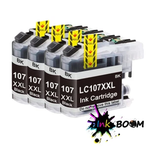 4BK Ink Cartridge fits Brother LC107 LC105 MFC-J4510DW MFC-J4410DW MFC-J4710DW - Picture 1 of 1