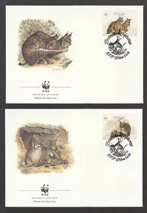 Portugal  WWF on 4 beautiful FDC - Lynx Linx Protection of Nature - Picture 1 of 2
