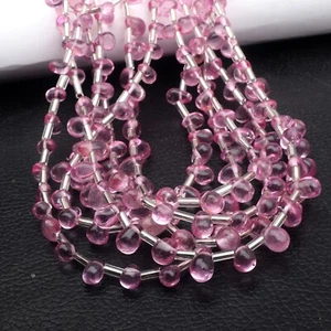 AAA Pink Topaz Beads 16 Inch Strand 6-8 MM Beads Smooth Drop Gemstone Beads - Picture 1 of 7