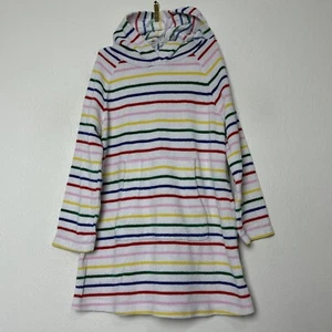 Hanna Andersson Terrycloth Hoodie Coverup Girls Size 5 110 cm Pool Beach Rainbow - Picture 1 of 6