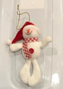 Christmas Holiday Fabric Snowman Tree Ornament 5.5 Inches - Picture 1 of 3