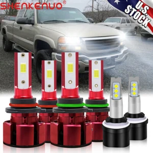 For 1999-2002 GMC Sierra 1500 2500HD 3500 Combo LED Headlight + Fog Light Bulbs - Picture 1 of 12