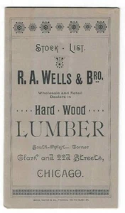 R.A. Wells Stock List Lumber & Memorandum Book - Chicago Baker Vawter Printer NN - Picture 1 of 4