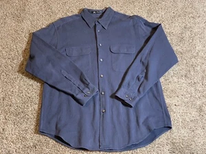 Brandini Shirt L Blue Casual Corduroy Long Sleeve Button Down Mens - Picture 1 of 9