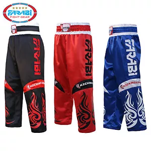 Pantalones de Boxeo Farabi Kick Pantalones Niños Entrenamiento K1 Taekwondo Satén Seda Top Pro - Imagen 1 de 5