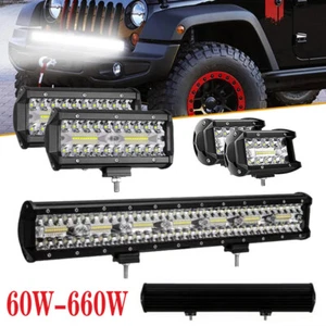 IP67 White Yellow LED Light Bar 12V 24V Spot Beam Off Road Work Light 4-32inch - Picture 1 of 13