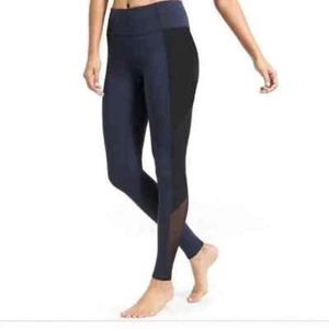 Damen Athleta Chaturanga Mesh Panel Leggings Größe XS schwarz & marineblau - Bild 1 von 15