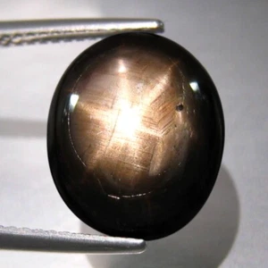 8.81 CT 13x10 MM WONDERFUL 6 RAYS SPARKLING NATURAL BLACK STAR SAPPHIRE GEMSTONE - Picture 1 of 3