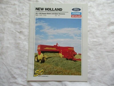 1990 Ford New Holland  565 570 575  square balers  72 77 bale throwers brochure - Image 1 of 4