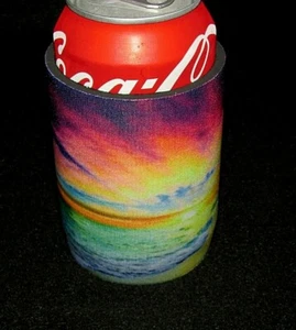 TROPICAL SUNSET Soda Beer Can Cooler Holder Multicolor Insulator Koozie (1) L6 - Picture 1 of 4