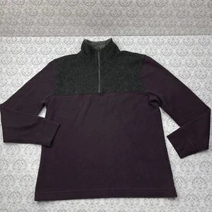 Banana Republic Dark Purple High Neck 1/4 Zip Up Women's Pullover Sweatshirt XL - Picture 1 of 12