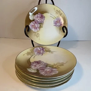 RS Tillowitz Silesia Pink Peony Bread Butter Plates (Set of 6) Floral 6 1/4"" G8 - Picture 1 of 11