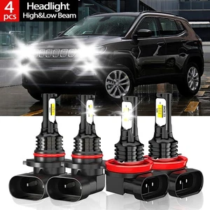 For Jeep Compass 2011-2021 LED Headlight Bulbs Combo High Low Beam 9005+H11 - Picture 1 of 12