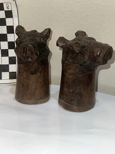 Antique African Indeginous wooden Wart Hog carvings - Picture 1 of 3