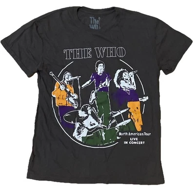 THE WHO North American Tour Band Concert T Shirt 1970s Retro, Y2K Green Womens M - Image 1 of 4