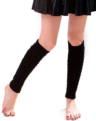 Calcetines largos de ganchillo tejidos con cable para mujer Foto 1 de 3