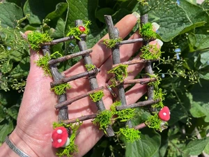 Set of 2 ladders, 5" long ladders, Miniature ladder, fairy house accessories - Picture 1 of 2