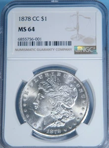 1878-CC Morgan Silver Dollar NGC graded MS 64 "FREE SHIPPING" - Picture 1 of 4