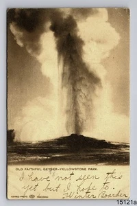 1906 Old Faithful Geyser Haynes Collotype Rare Yellowstone Park WY Postcard - Picture 1 of 4