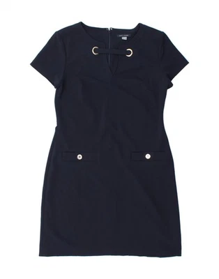 TOMMY HILFIGER Mujer Vestido Vaino EE. UU. 8 Mediano Azul Marino Poliéster DI01 Foto 1 de 3