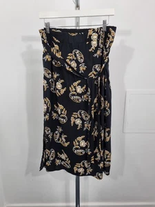 DOROTHY PERKINS black floral skirt, elasticated/tie waist, size UK 22 Tall -BNWT - Picture 1 of 9