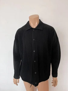Homme Plisse Issey Miyake Pleated long sleeve shirt jacket Fasion Black Size 3 - Picture 1 of 14