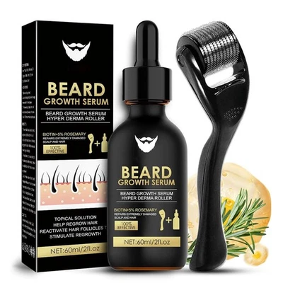 BRANDED Beard & Hair Growth Kit Haare Bartpflege Set Microneedling Roller Serum Bartöl