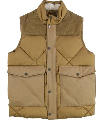 Michael Kors Mens Corduroy Trim Quilted Vest, brown, S - Image 1 of 3