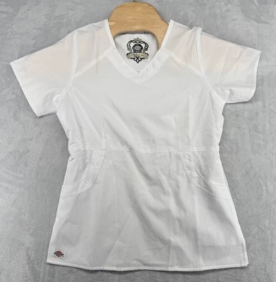 Dickies Black Label Scrub Top White Nursing Medical Size XS 18x25 NWOT READ - Image 1 of 4
